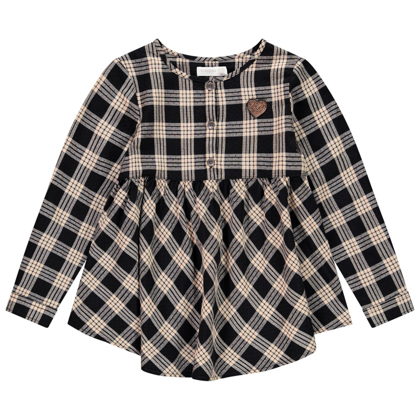 Τουνίκ μακρυμάνικο καρό για κορίτσι 