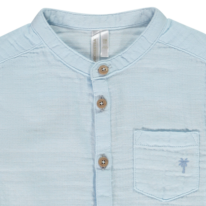 Πουκάμισο κοντομάνικο με κέντημα φοίνικα για bebe αγόρι 