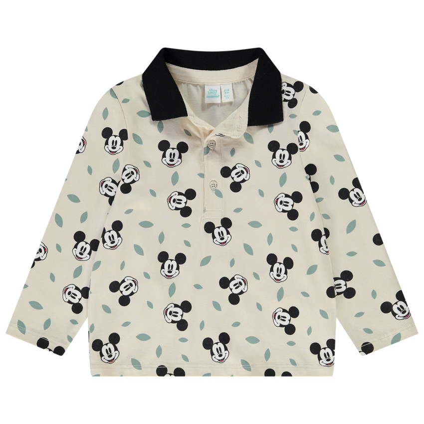 Πόλο μακρυμάνικο με print Mickey Disney για bebe αγόρι 