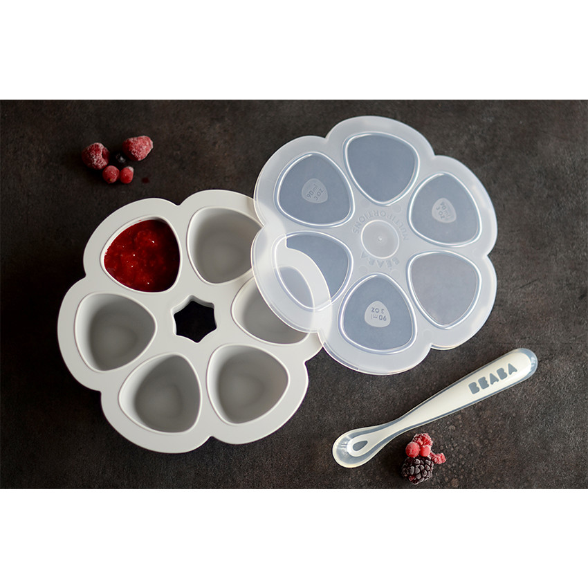 Θήκες συντήρησης πολλαπλών μερίδων σιλικόνης 6x90 ml - Γκρις 