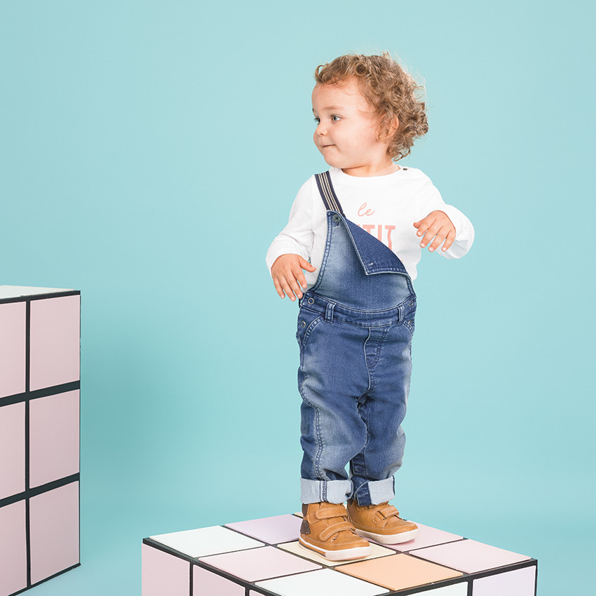 T-shirt manches longues en coton bio à message printé 