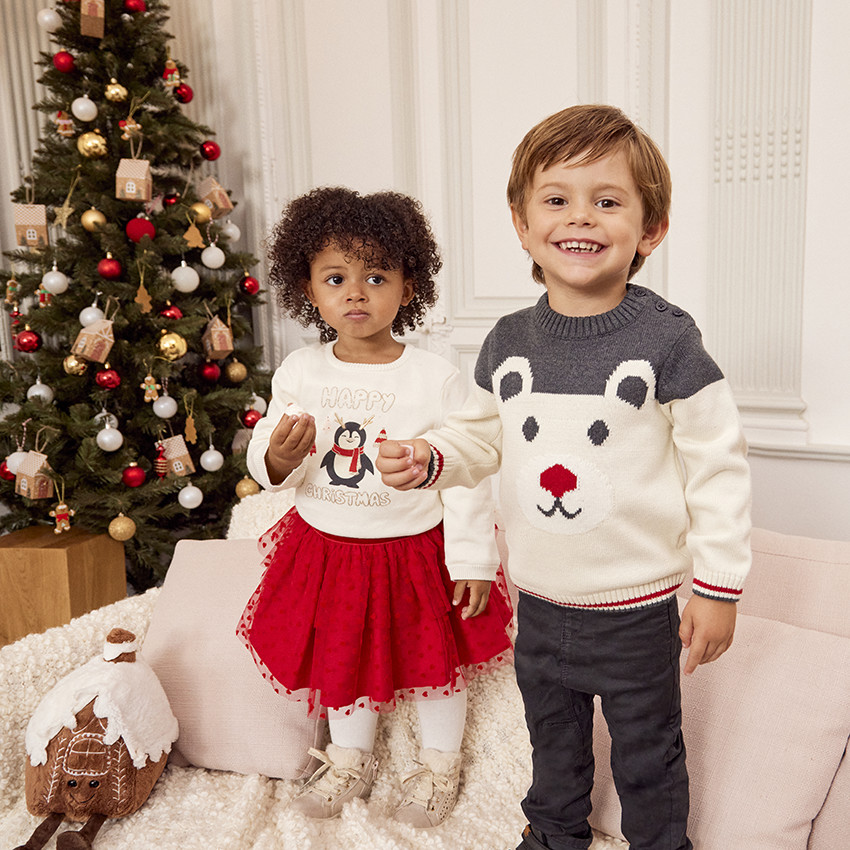 Φούστα με τούλι και σχέδιο καρδιές για bebe κορίτσι 