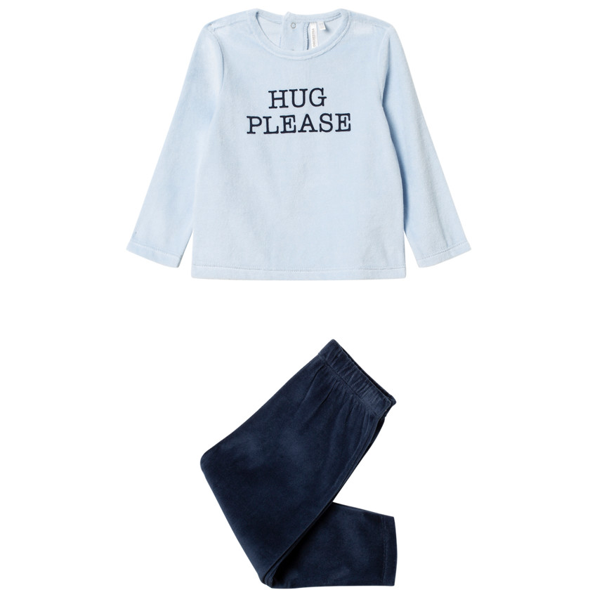 Πιτζάμα βελουτέ με μήνυμα σχέδιο για bebe αγόρι 