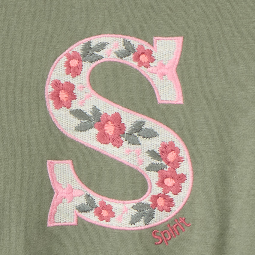 Φούτερ molleton oversize με κέντημα για κορίτσι 