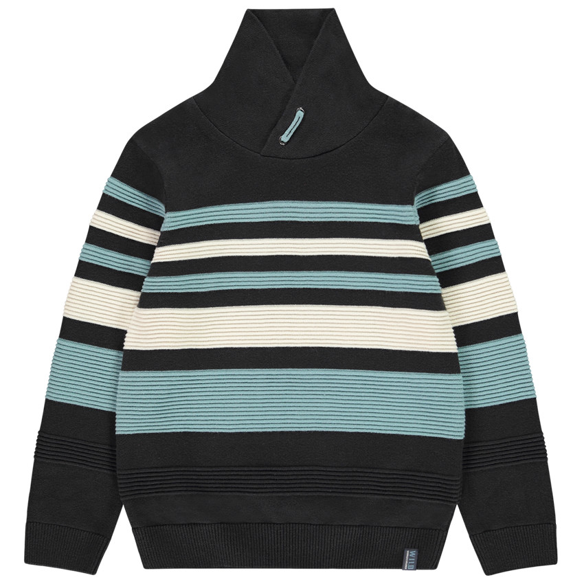 Πουλόβερ μακρυμάνικο με ρίγες και σταυρωτό για αγόρι 