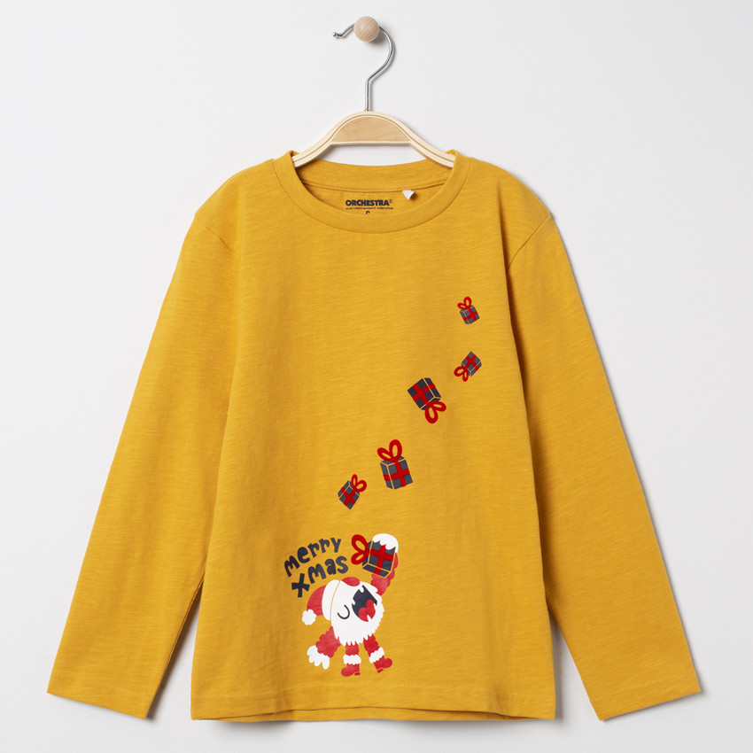 T-shirt manches longues print monstre père Noël  