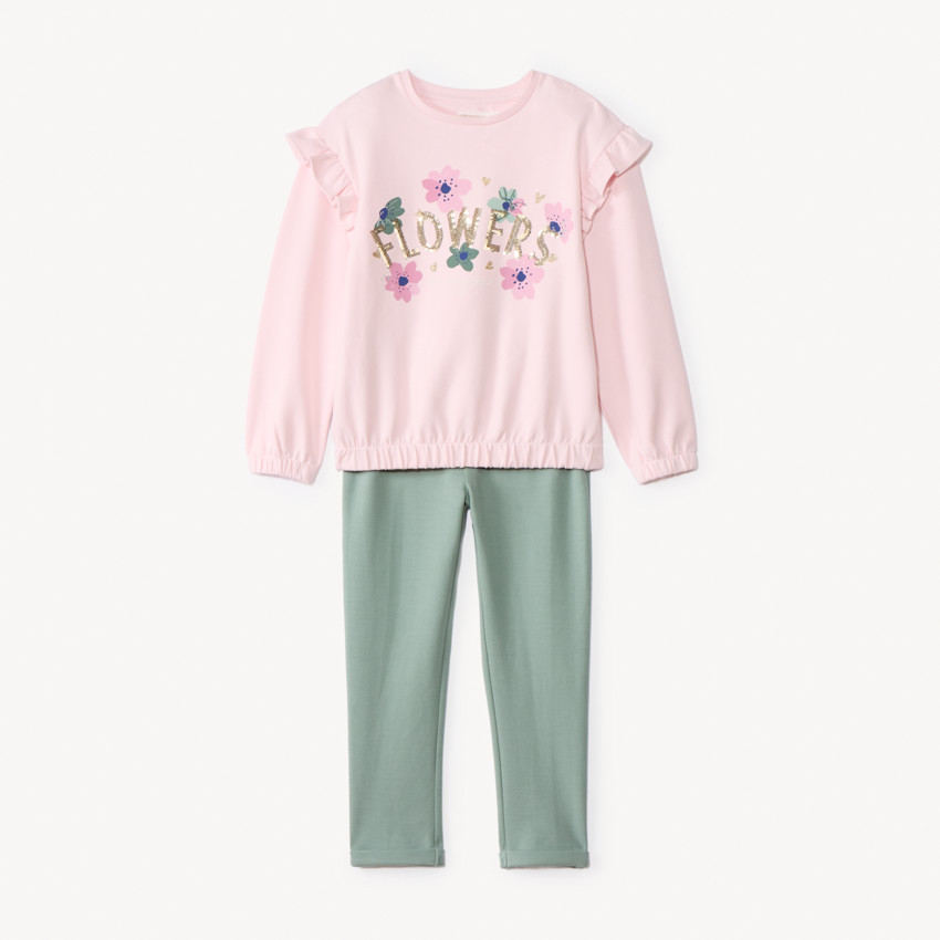 Ensemble jogging en scuba avec sequins pour fille 