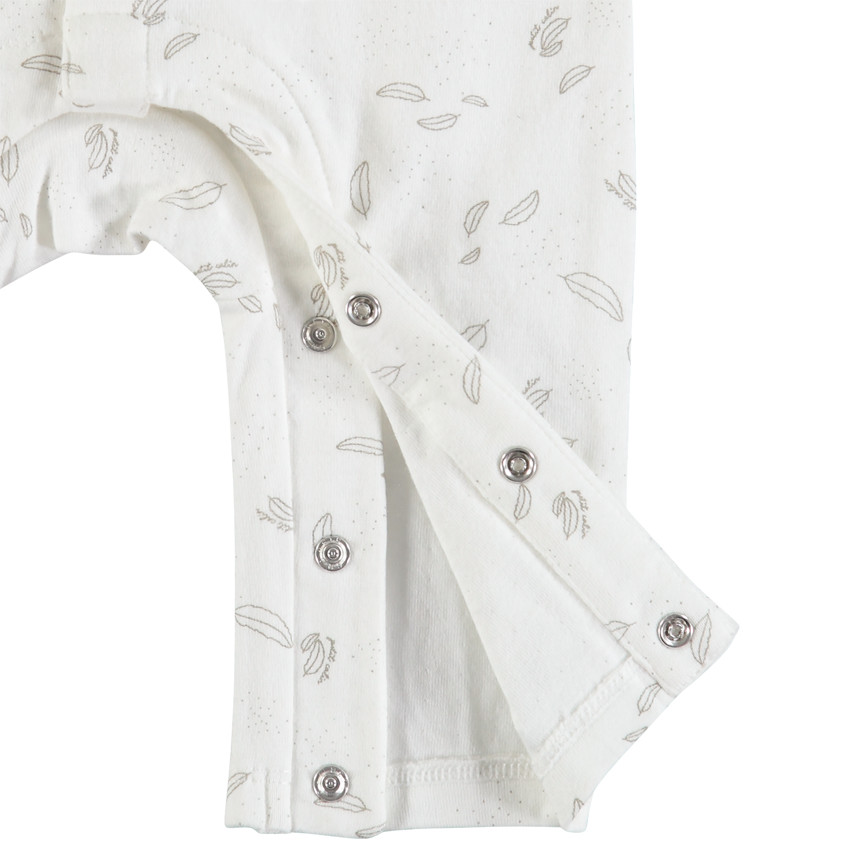 Combinaison longue à motifs plumes all-over en coton bio  Additional Combinaison longue à motifs plumes all-over en coton bio