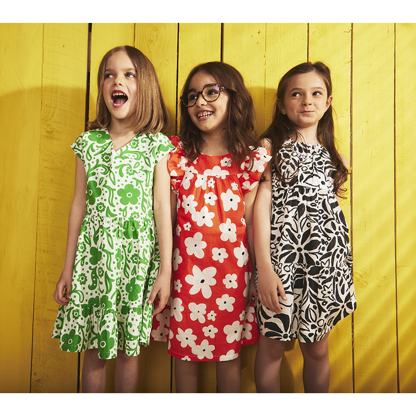 Ρόμπα κρουαζέ κοντομάνικη με floral σχέδιο για κορίτσι 