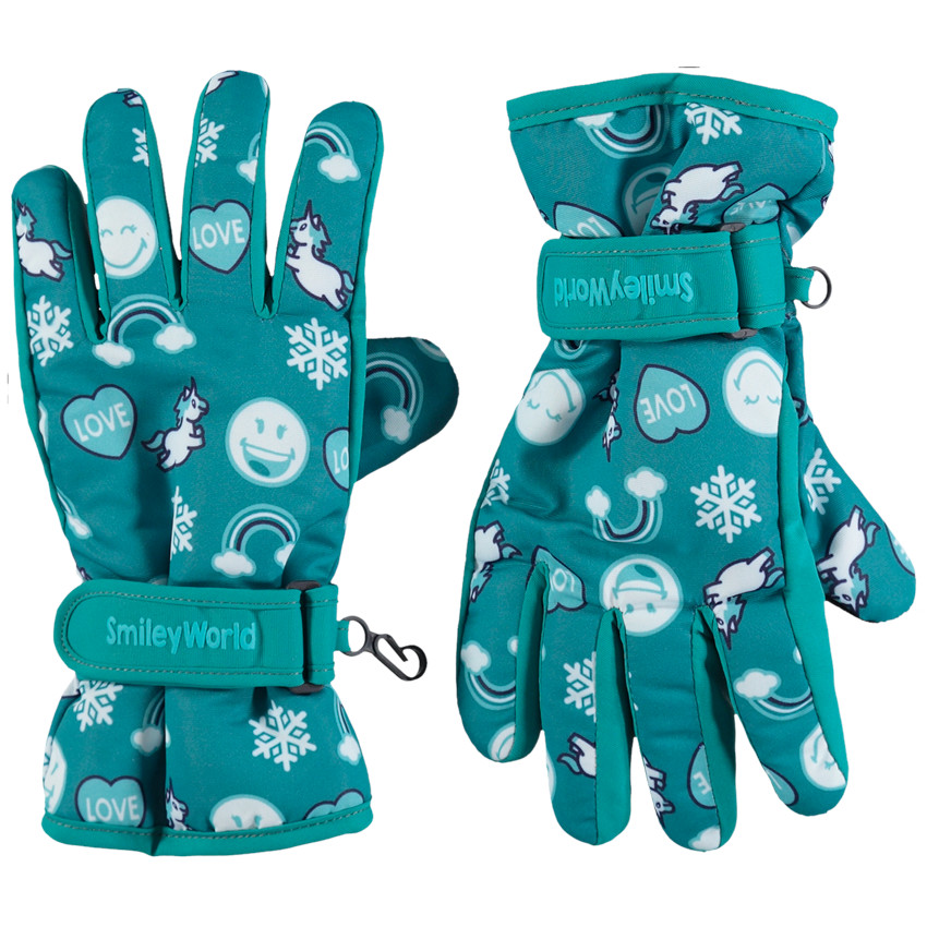 Gants de ski imprimés Smiley all-over  