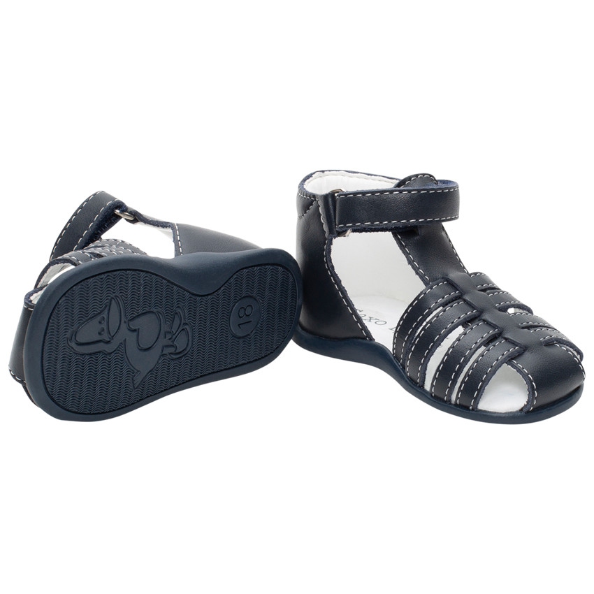 Σανδάλια μπλε με λουριά και λουράκι με σκρατς 