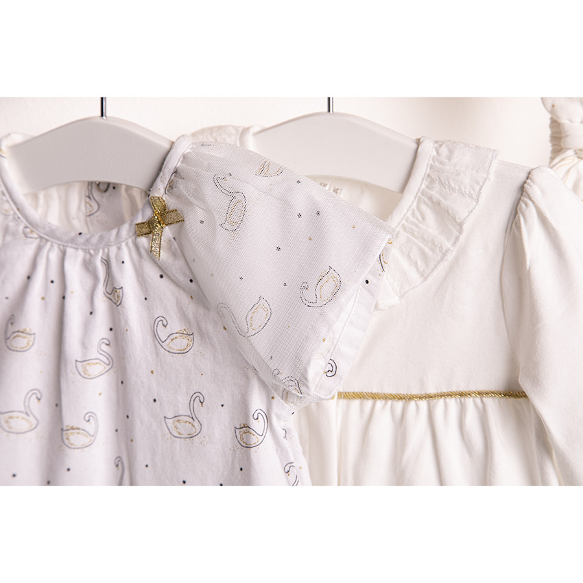 Σαλοπέτα κοντή με εκτύπωση κύκνων σε όλη την επιφάνεια 