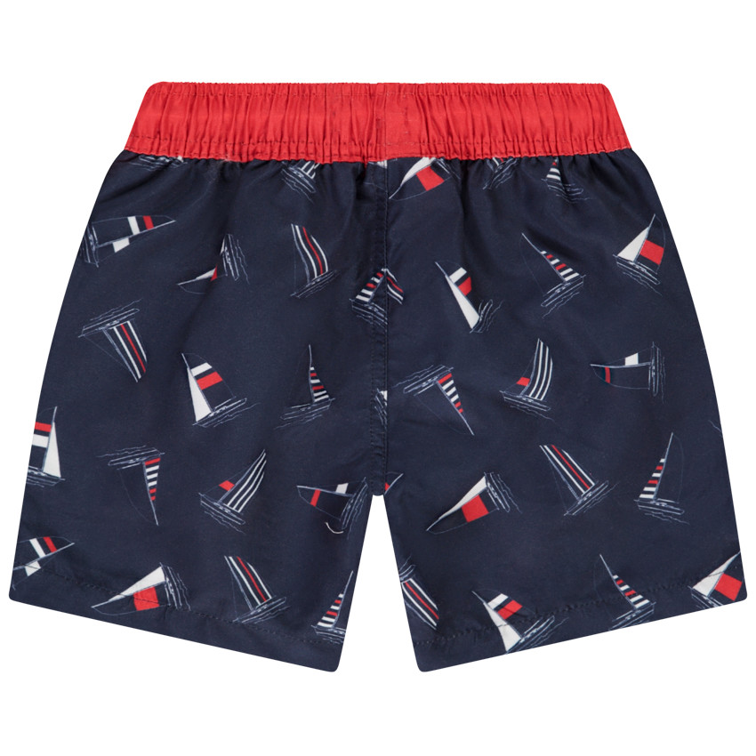 Σορτς μπάνιου microfibre με σχέδιο voiliers για αγόρι 