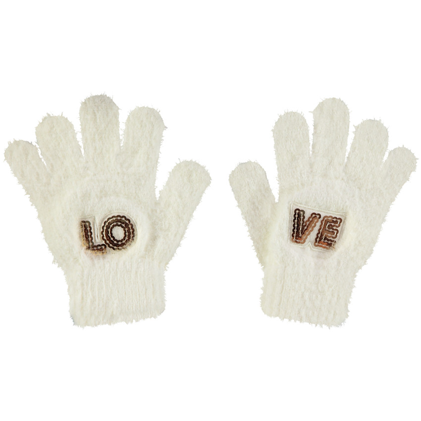 Γάντια πλεκτά chenille Love κορίτσι 