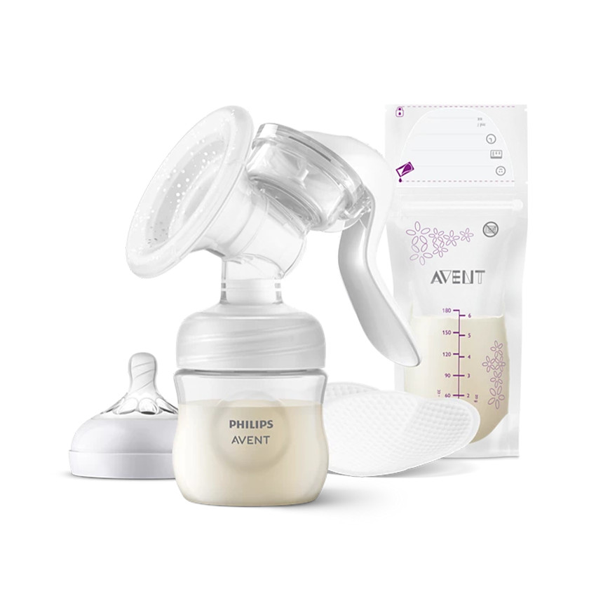 Philips Avent Χειροκίνητο Θήλαστρο με Μαξιλαράκι Μασάζ και Μπιμπερό 