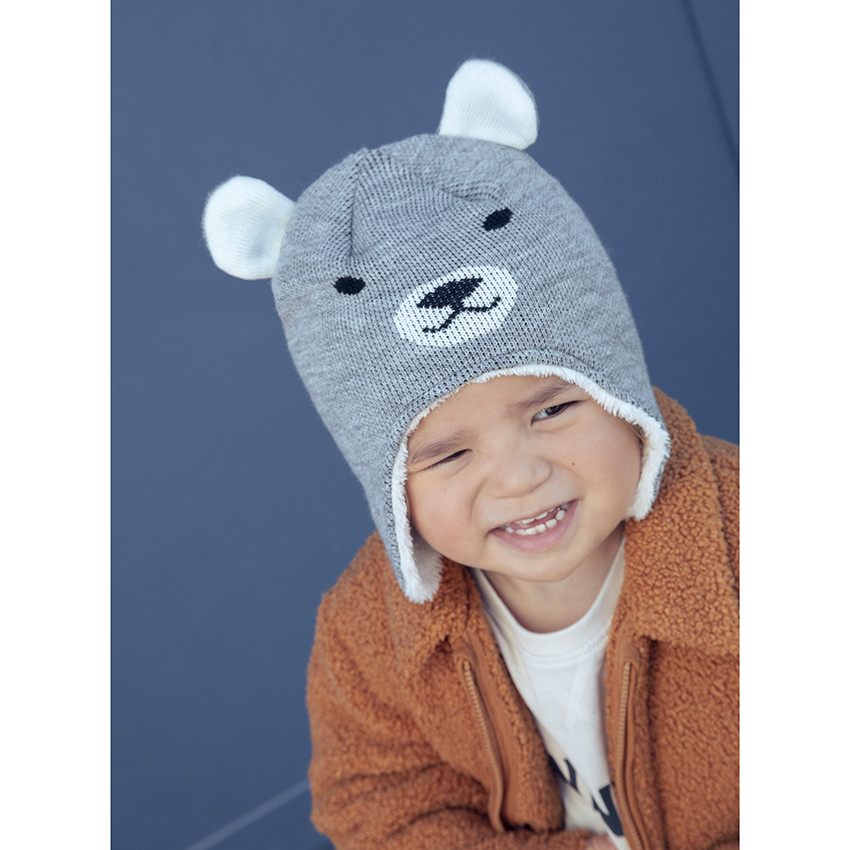 Πλεκτό σετ σκούφος και γάντια με επένδυση 