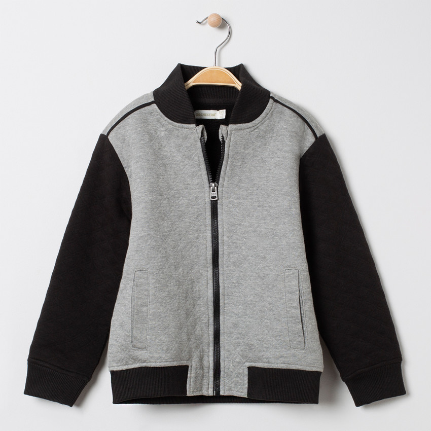 Ζακέτα molleton δίχρωμη για αγόρι 