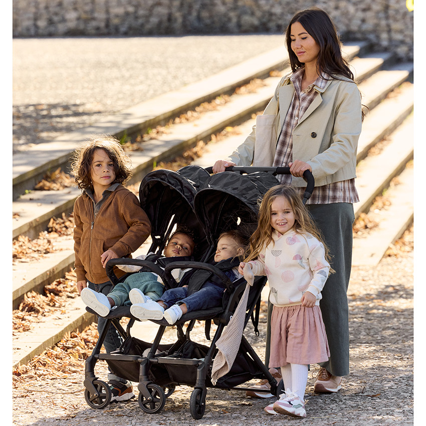 Καρότσι διπλό premium Aria Twin - Μαύρο 