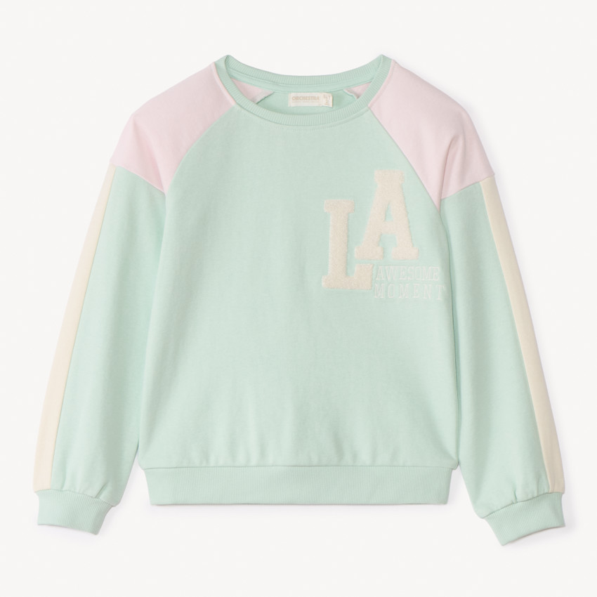 Φούτερ με χρωματιστές μπлок περιοχές για κορίτσια 