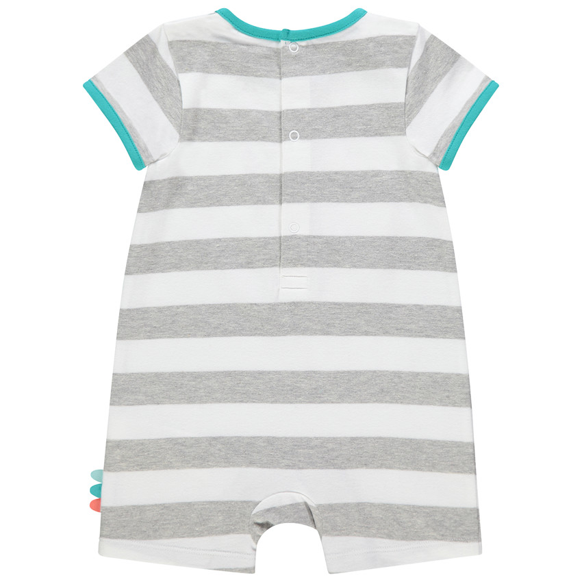 Combi κοντό ριγέ και με σχέδιο δεινόσαυρος 