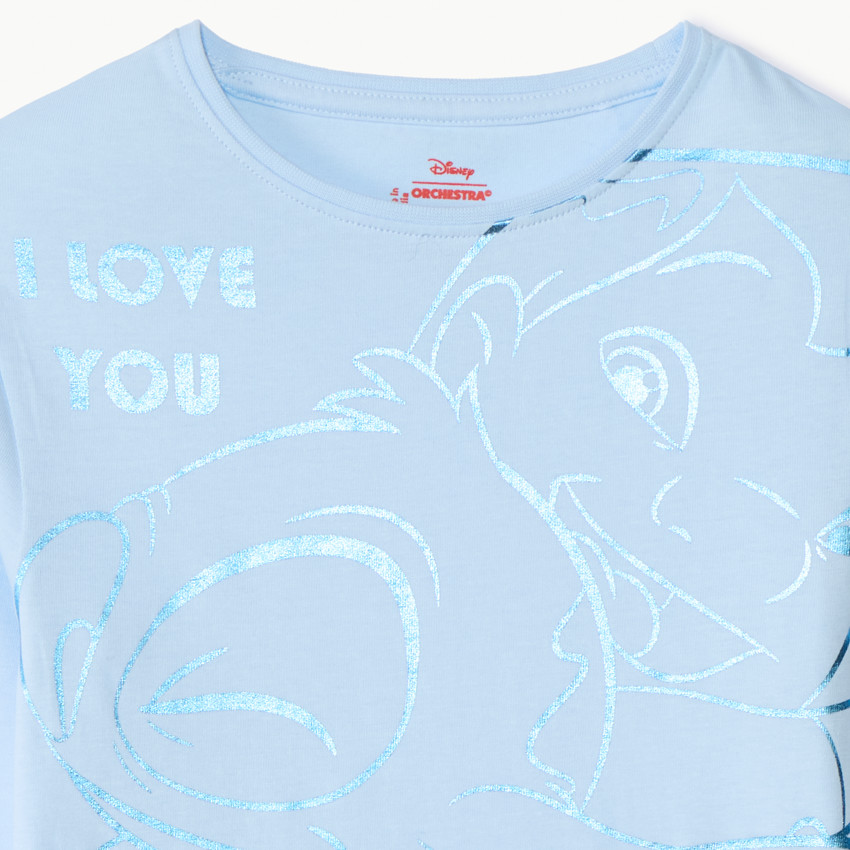 Μακρυμάνικο μπλουζάκι jersey με foil print Lilo & Stitch Disney για κορίτσι 