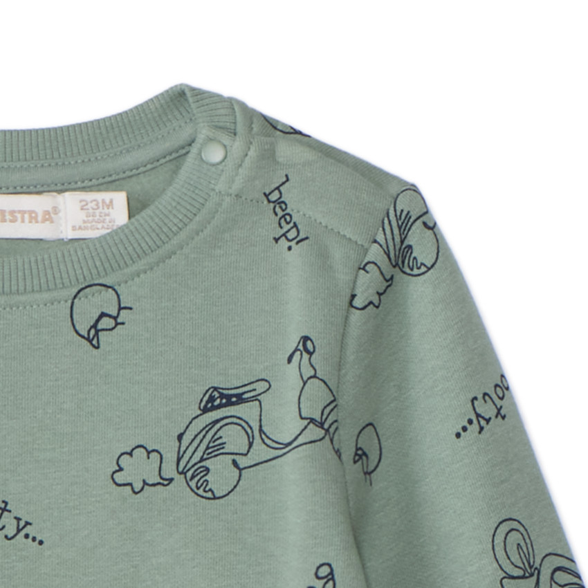 Σετ φούτερ molleton και φόρμα με εκτύπωση Scoot για bebe αγόρι 