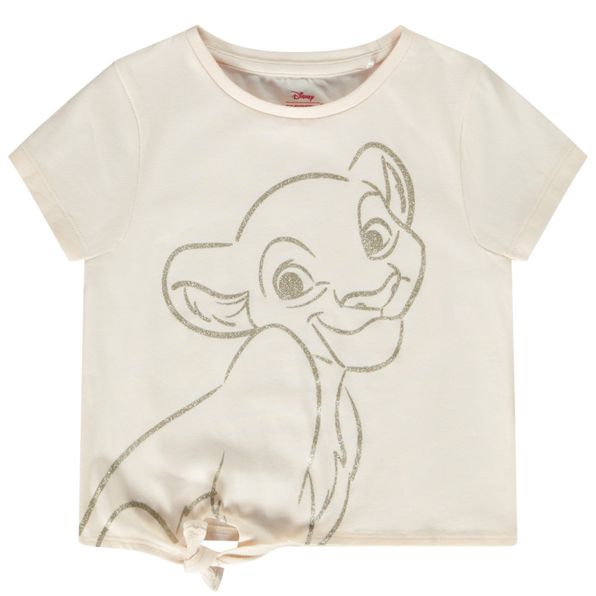 T-shirt κοντομάνικο με κόμπο και σχέδιο glitter Nala Disney κορίτσι 