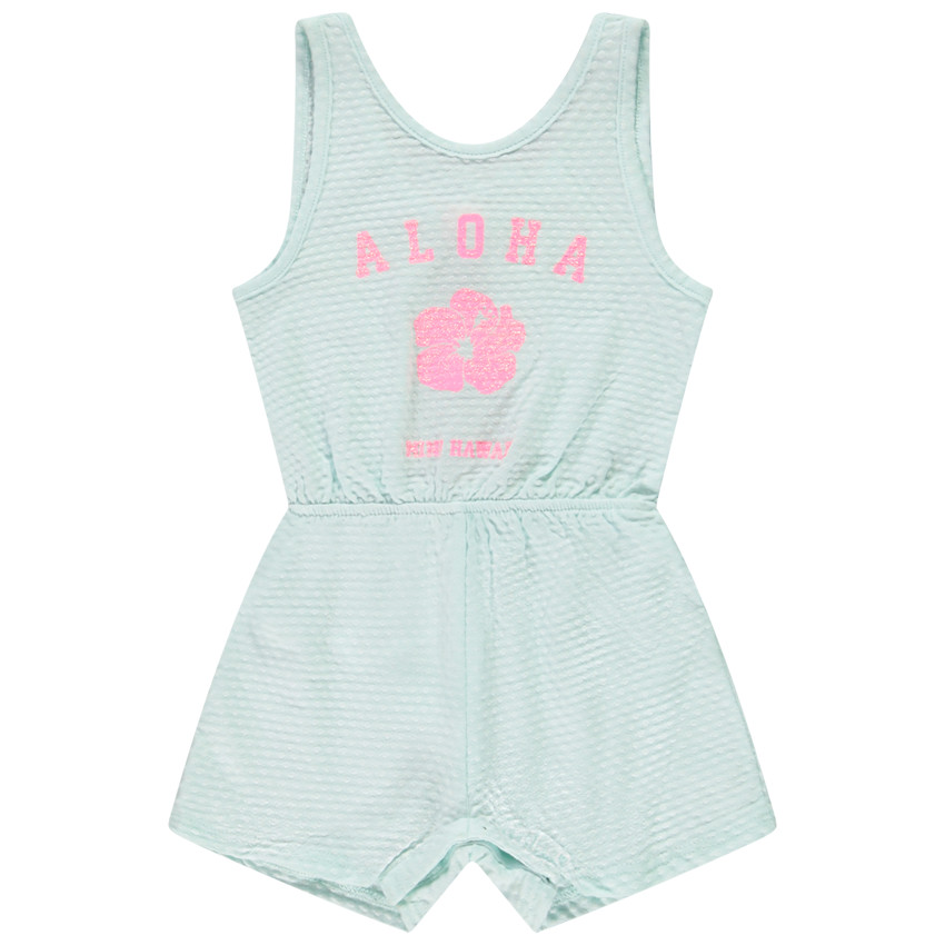 Κοντομάνικο CMD Modal effet cloqué με glitter hibiscus για bebe κορίτσι 