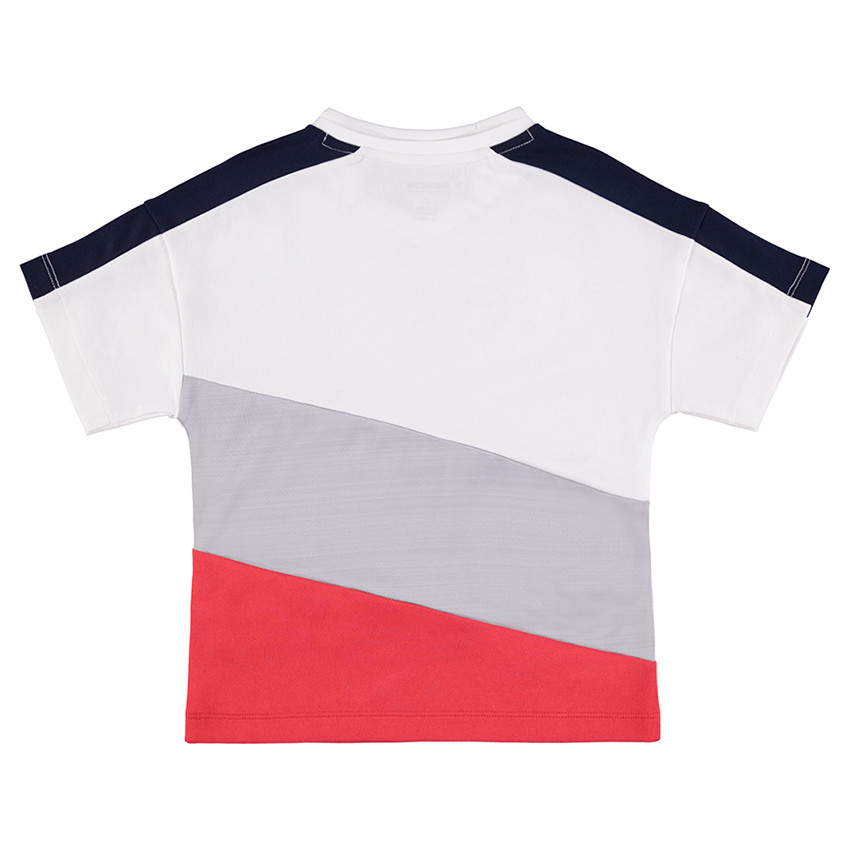 Κοντομάνικη μπλούζα με φαρδιές λωρίδες σε αντίθεση 