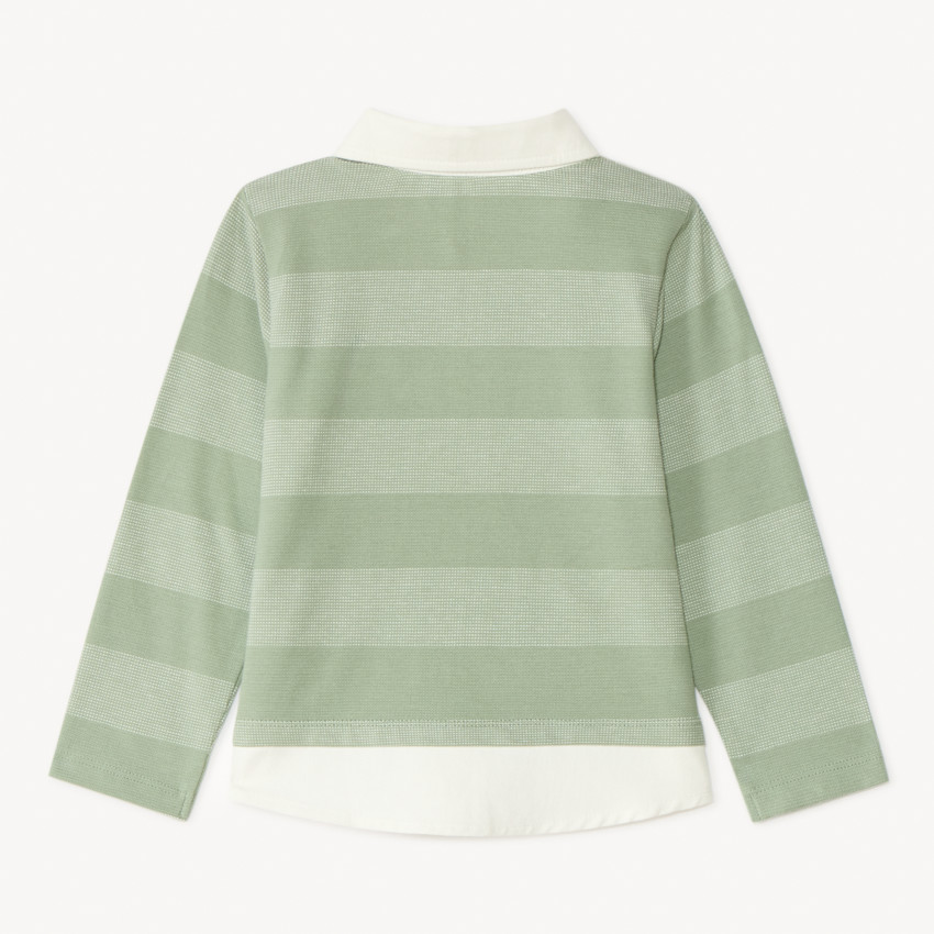 Πολο με μακριά μανίκια, ριγέ, 2 σε 1 για αγόρια μωρά. 