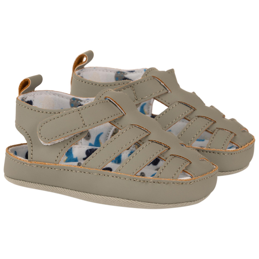 Σανδάλια με κλείσιμο με σκρατς και εκτύπωση για μωρό αγόρι 