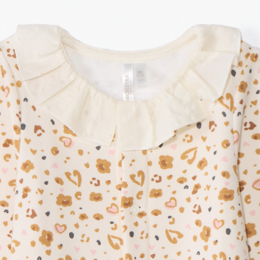 Λεοπάρδαλη εκτύπωσης φορμάκι με κολάρο για κορίτσι 