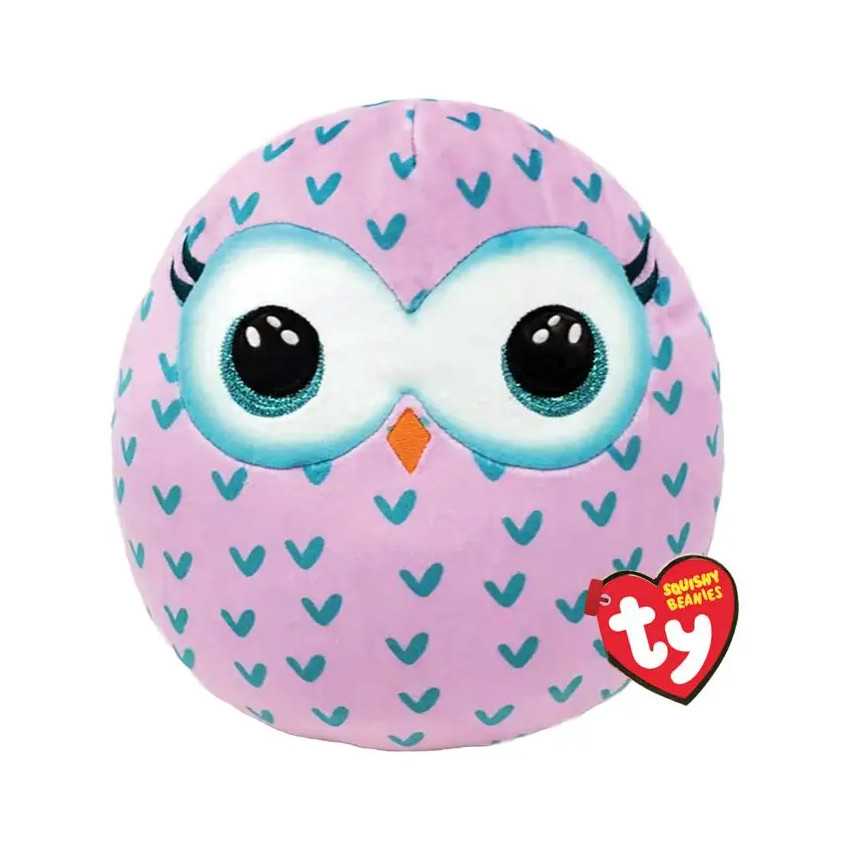 Squishy Beanies Winks Χνουδωτή Κουκουβάγια Ροζ 30εκ TY 