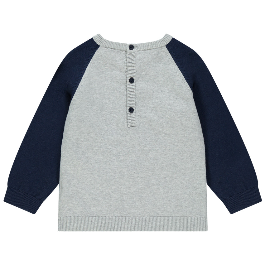 Pull en tricot bicolore motif ourson à détails en relief 