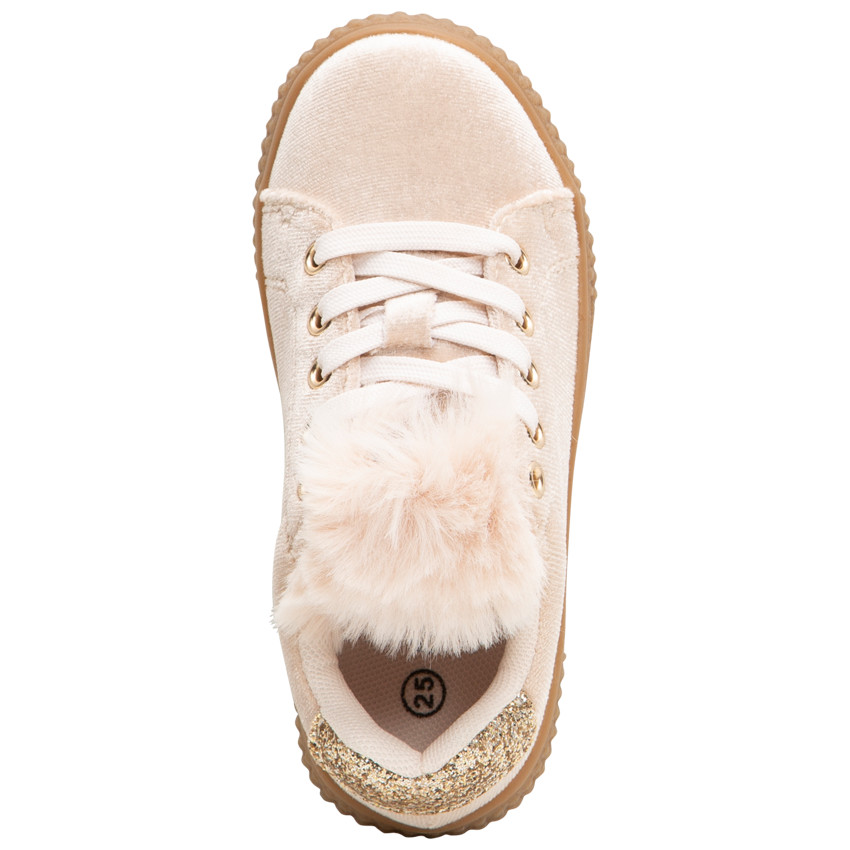 Βελουτέ αθλητικά παπούτσια με φουντίτσα και μεταλλιζέ ενίσχυση  Additional Βελουτέ αθλητικά παπούτσια με φουντίτσα και μεταλλιζέ ενίσχυση