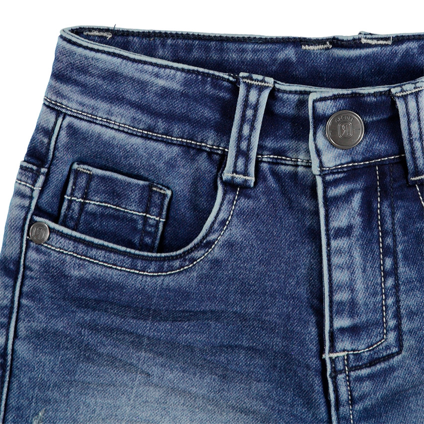 Τζιν βερμούδα με used όψη και μόνιμες τσακίσεις 