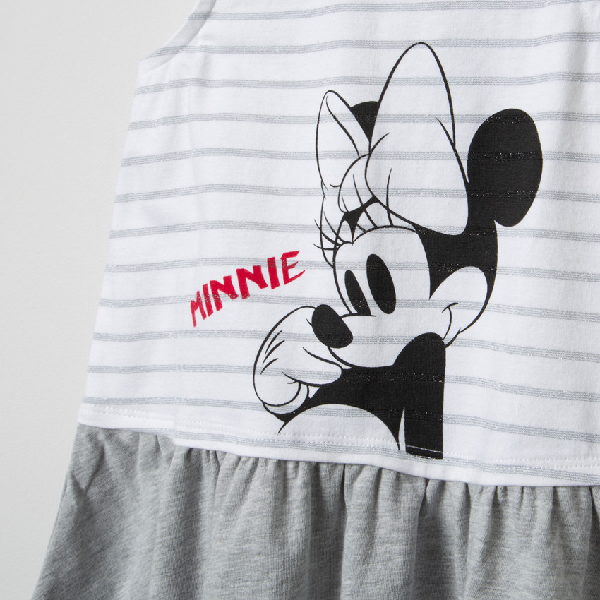 Φόρεμα με βολάν στα μανίκια και στάμπα τη Minnie της Disney 