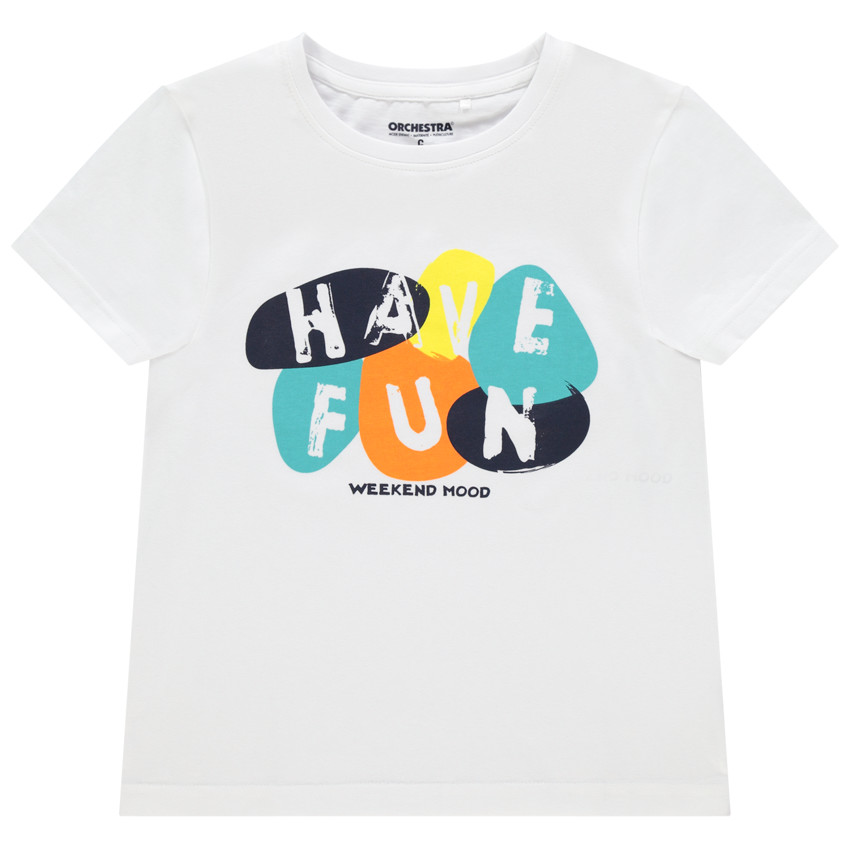 T-shirt κοντομάνικο με οργανικό βαμβάκι με σχέδιο χρωματιστό Main T-shirt κοντομάνικο με οργανικό βαμβάκι με σχέδιο χρωματιστό