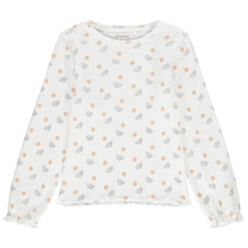 T-shirt μακρυμάνικο με σχέδιο πλεκτό για κορίτσι 