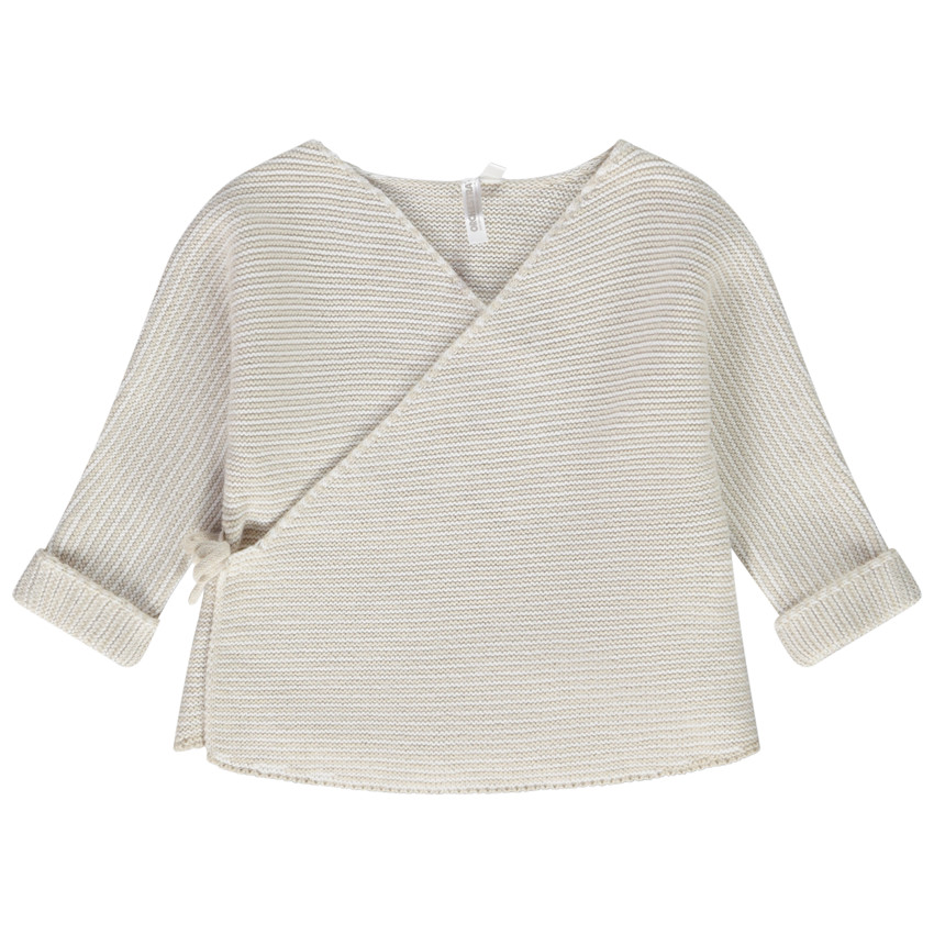 Γιλέκο από πλεκτό πουά mousse effet cache-coeur για bebe  Additional Γιλέκο από πλεκτό πουά mousse effet cache-coeur για bebe