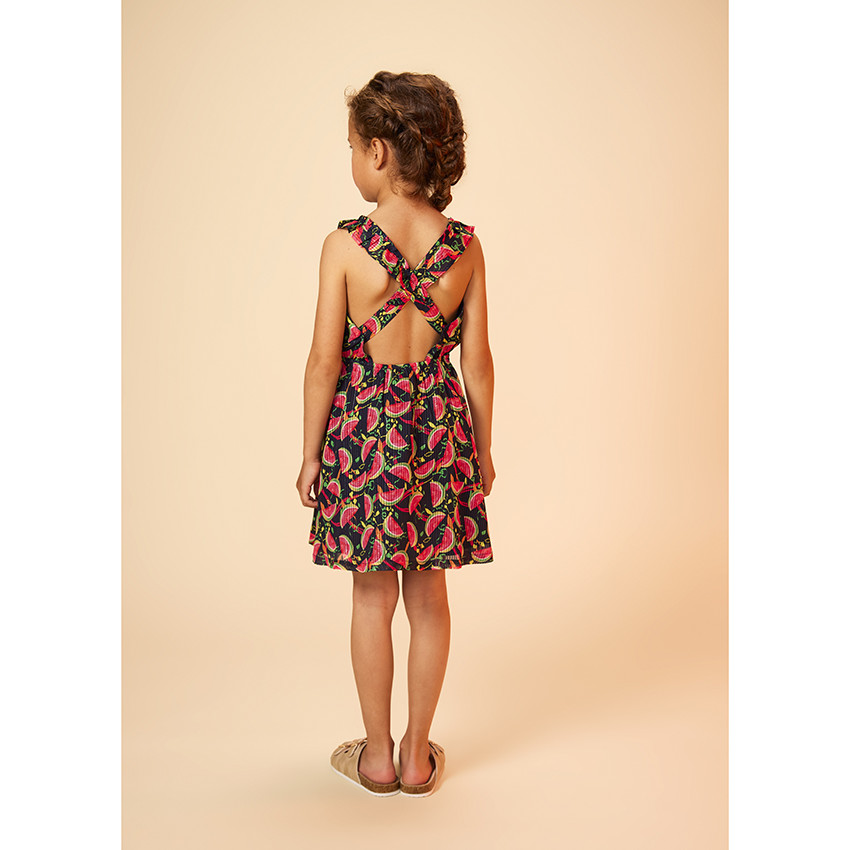 Φόρεμα υφασμάτινο με φαντεζί πλάτη για κορίτσι  Additional Φόρεμα υφασμάτινο με φαντεζί πλάτη για κορίτσι