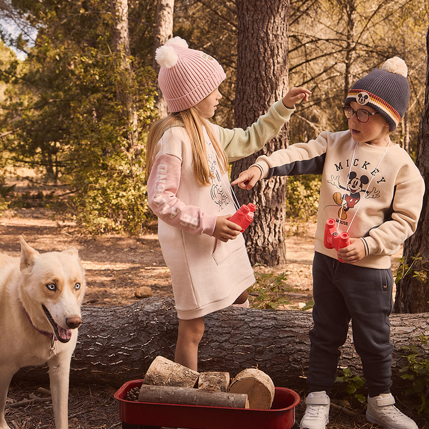 Φόρεμα φούτερ με εφέ color block Minnie Disney για κορίτσι 