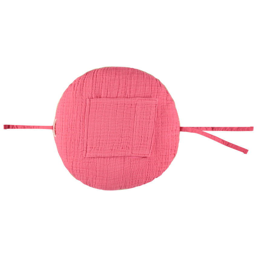 Μαξιλάρι διακοσμητικό στρογγυλό σε ύφασμα tétra, ρυθμιζόμενο σε προστατευτικό κρεβατιού ή πάρκου 