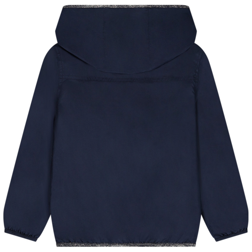 Αντιανεμικό μονόχρωμο με τυπωμένη επένδυση για κορίτσι 