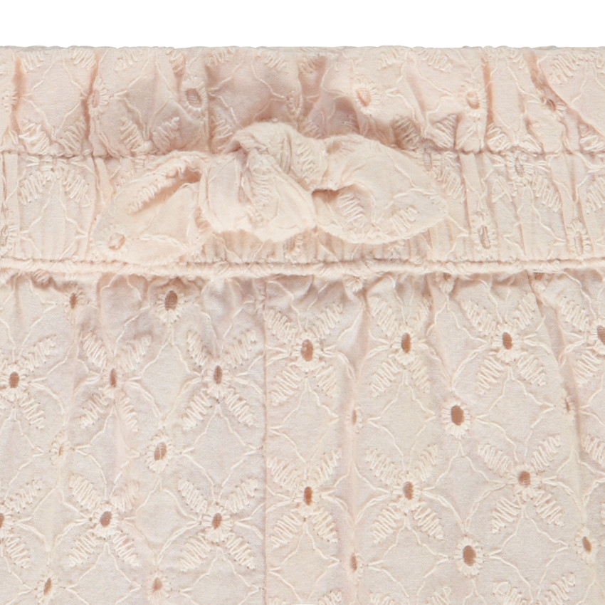 Σορτς μονόχρωμο με δαντέλα για bebe κορίτσι 