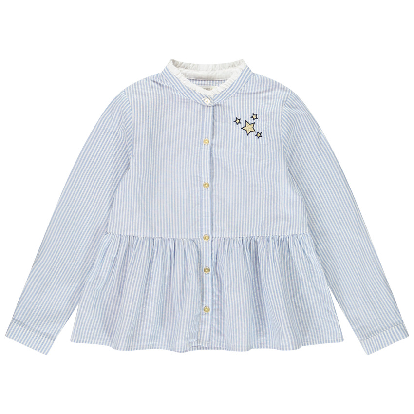 Chemise manches longues à rayures pour fille 