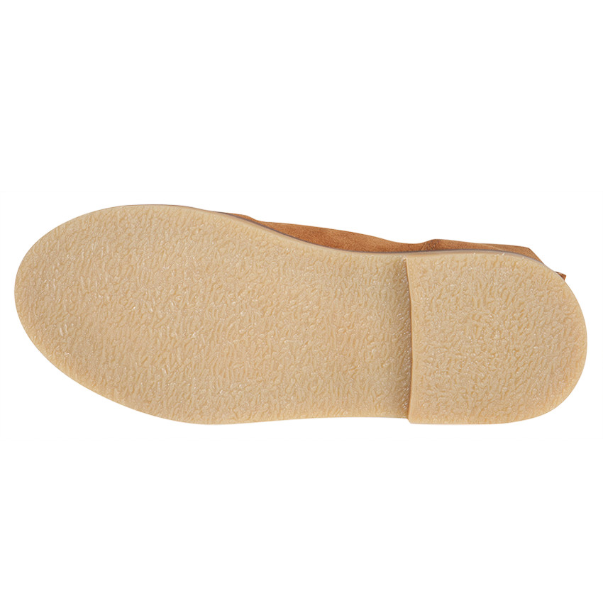 Bottines en cuir suédé camel avec étoile rivets métalliques 