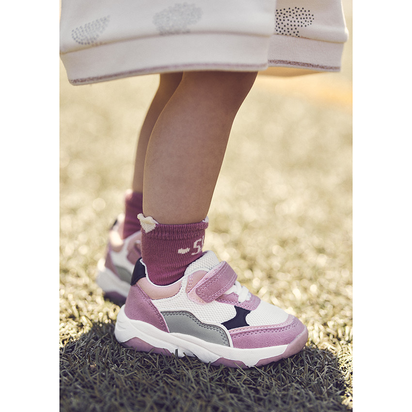 Baskets de sport à empiècements contrastés pour bébé fille 