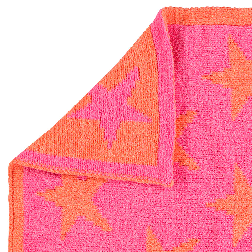 Δίχρωμο κουβερτάκι από σενίλ με αστεράκια σε στιλ ζακάρ 