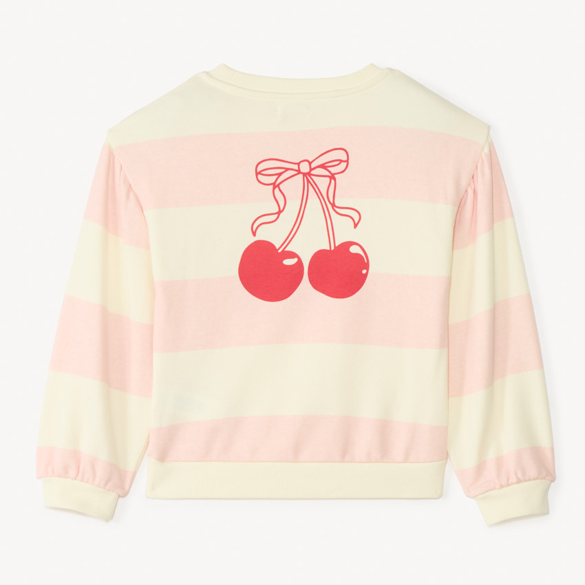 Sweat en molleton à rayures print fantaisie pour fille 